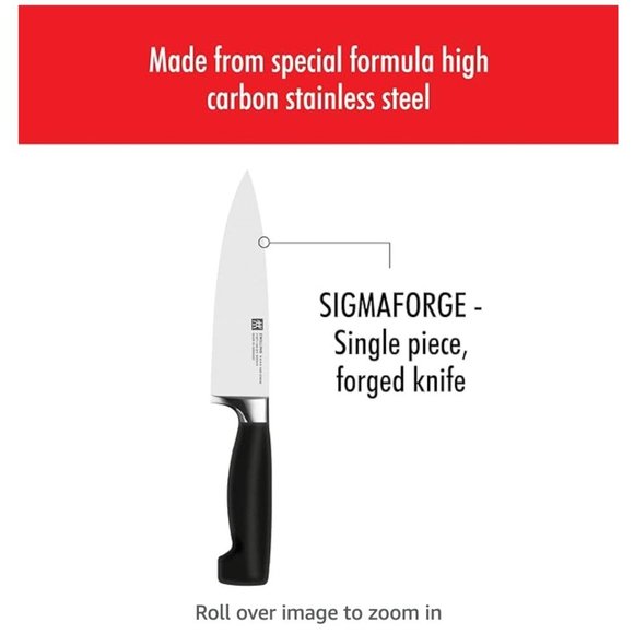 Zwilling 5 Star 8-Inch High Carbon Stainless-Steel Chef's Knife Five Stars 30041 - Picture 5 of 16